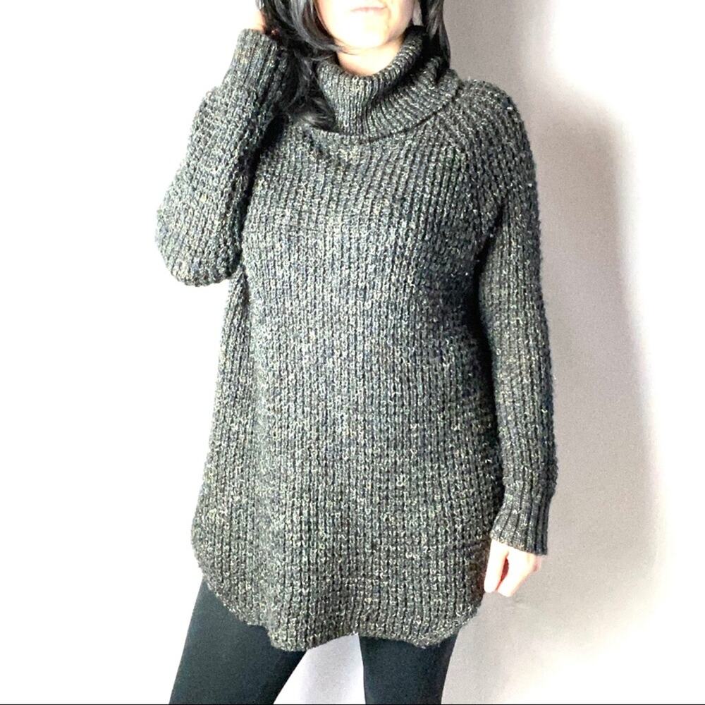 Free People Dylan Tweed Turtleneck Sweater XS